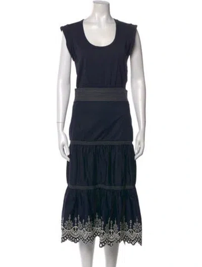 Pre-owned Veronica Beard Scoop Neck Long Dress In Blue