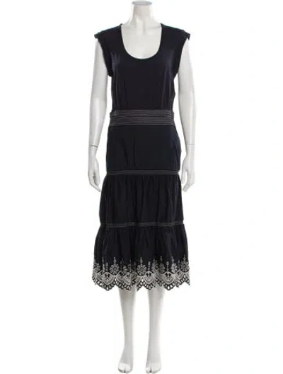 Pre-owned Veronica Beard Scoop Neck Long Dress In Blue