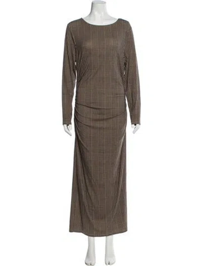 Pre-owned Veronica Beard Scoop Neck Long Dress In Brown