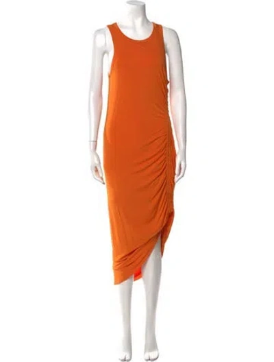 Pre-owned Veronica Beard Scoop Neck Long Dress In Orange