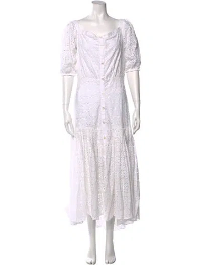 Pre-owned Veronica Beard Scoop Neck Long Dress W/ Tags In White