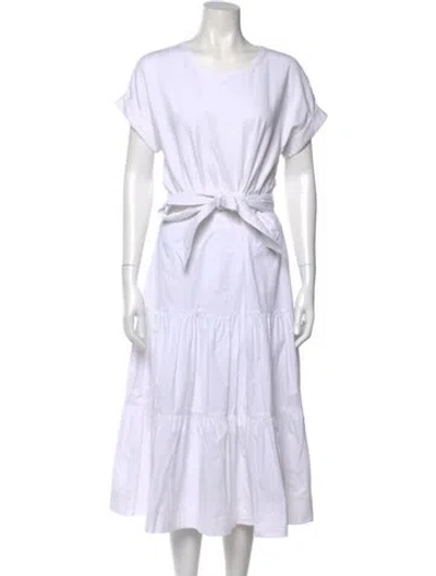 Pre-owned Veronica Beard Scoop Neck Long Dress In White