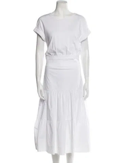 Pre-owned Veronica Beard Scoop Neck Long Dress In White