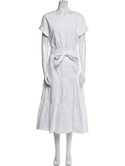 Pre-owned Veronica Beard Scoop Neck Long Dress In White