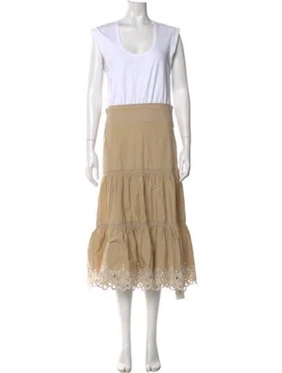 Pre-owned Veronica Beard Scoop Neck Long Dress In White