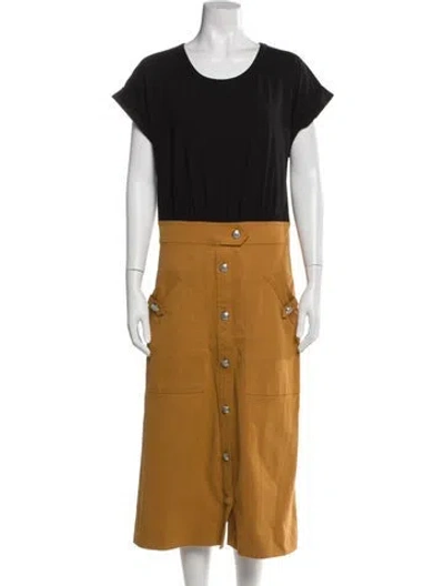 Pre-owned Veronica Beard Scoop Neck Long Dress In Yellow