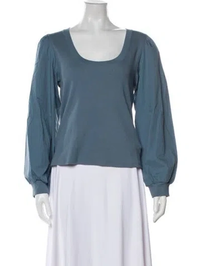 Pre-owned Veronica Beard Scoop Neck Long Sleeve Blouse In Blue