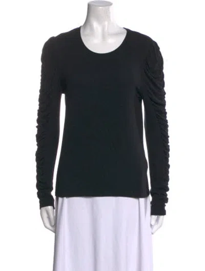 Pre-owned Veronica Beard Scoop Neck Long Sleeve Sweatshirt In Black