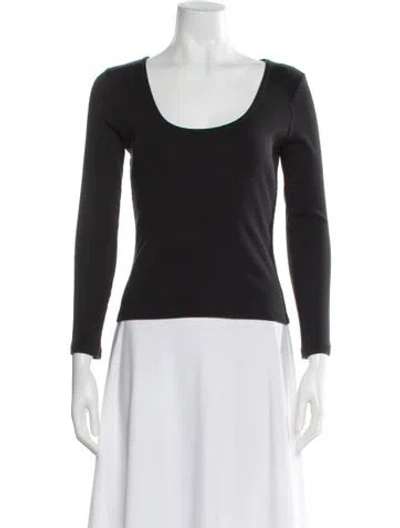 Pre-owned Veronica Beard Scoop Neck Long Sleeve Top In Black