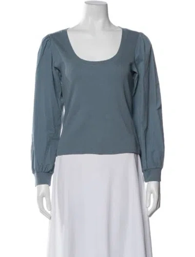 Pre-owned Veronica Beard Scoop Neck Long Sleeve Top In Blue