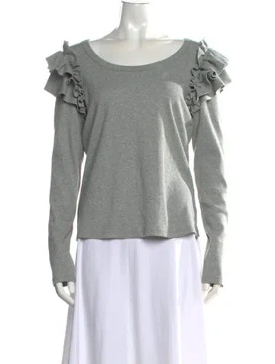 Pre-owned Veronica Beard Scoop Neck Long Sleeve Top W/ Tags In Gray
