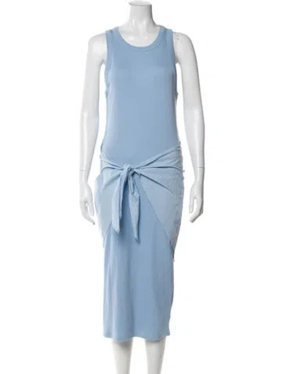 Pre-owned Veronica Beard Scoop Neck Midi Length Dress In Blue