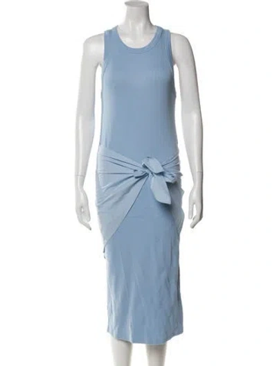 Pre-owned Veronica Beard Scoop Neck Midi Length Dress In Blue