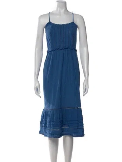Pre-owned Veronica Beard Scoop Neck Midi Length Dress In Blue