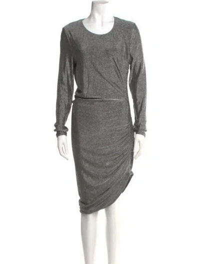 Pre-owned Veronica Beard Scoop Neck Midi Length Dress In Gray
