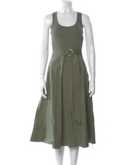 Pre-owned Veronica Beard Scoop Neck Midi Length Dress In Green