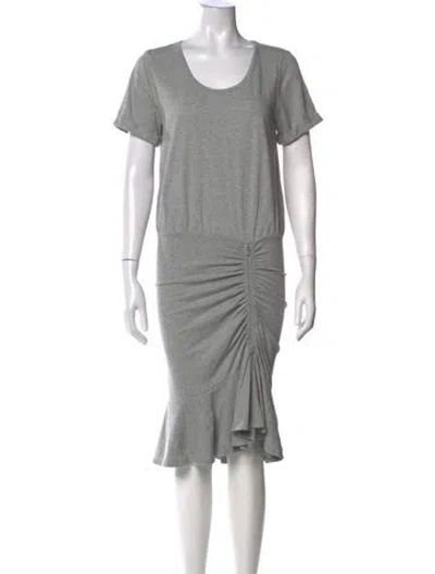 Pre-owned Veronica Beard Scoop Neck Midi Length Dress In Grey