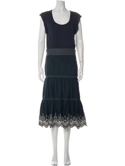 Pre-owned Veronica Beard Scoop Neck Midi Length Dress In Multi