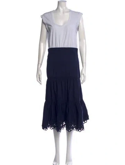 Pre-owned Veronica Beard Scoop Neck Midi Length Dress In Multi