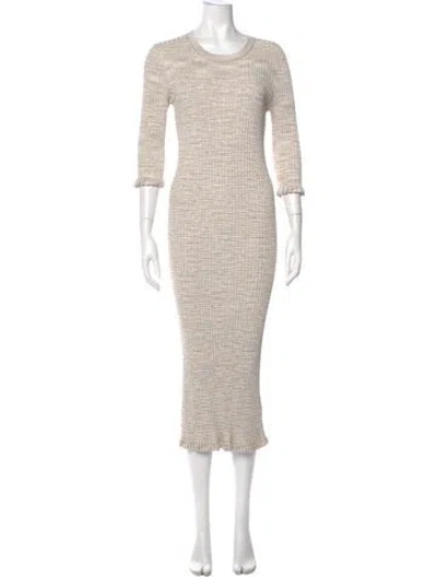 Pre-owned Veronica Beard Scoop Neck Midi Length Dress In Neutral