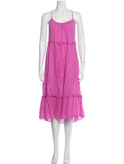 Pre-owned Veronica Beard Scoop Neck Midi Length Dress In Pink