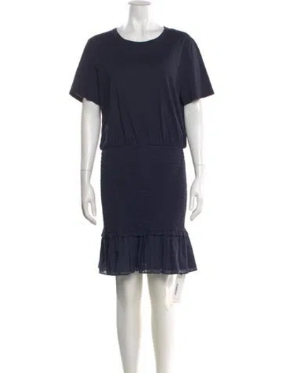 Pre-owned Veronica Beard Scoop Neck Mini Dress In Blue