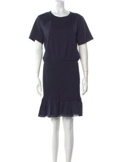 Pre-owned Veronica Beard Scoop Neck Mini Dress In Blue