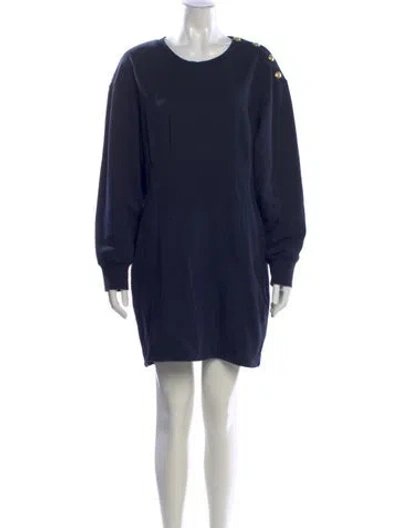 Pre-owned Veronica Beard Scoop Neck Mini Dress In Blue