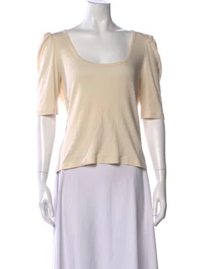 Pre-owned Veronica Beard Scoop Neck Short Sleeve Top In Neutral