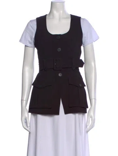 Pre-owned Veronica Beard Scoop Neck Short Sleeve Top W/ Tags In Black