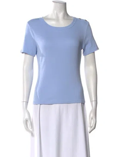 Pre-owned Veronica Beard Scoop Neck Short Sleeve T-shirt In Blue