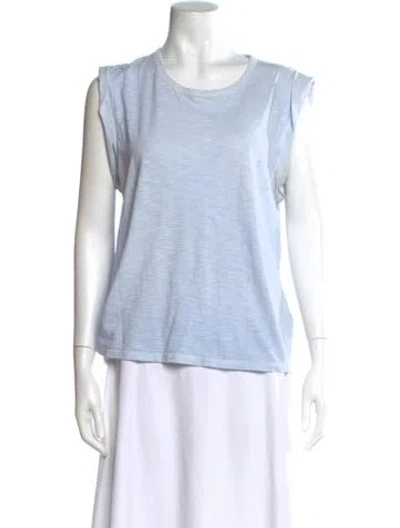 Pre-owned Veronica Beard Scoop Neck Short Sleeve T-shirt In Blue