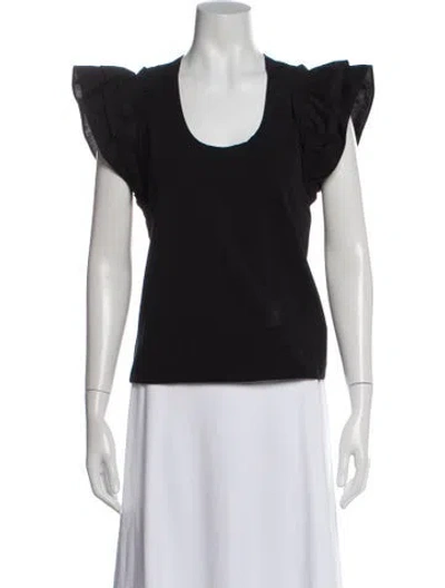 Pre-owned Veronica Beard Scoop Neck Short Sleeve T-shirt In Gray