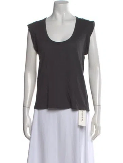 Pre-owned Veronica Beard Scoop Neck Short Sleeve T-shirt In Gray