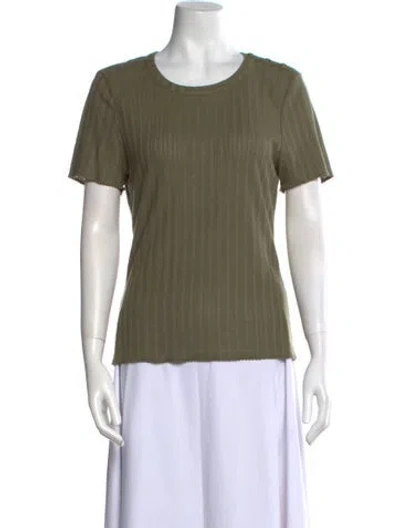 Pre-owned Veronica Beard Scoop Neck Short Sleeve T-shirt In Green
