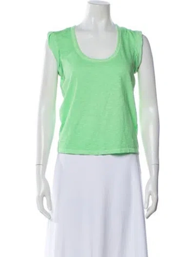 Pre-owned Veronica Beard Scoop Neck Short Sleeve T-shirt In Green