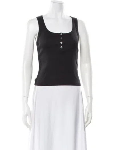 Pre-owned Veronica Beard Scoop Neck Sleeveless Top In Black