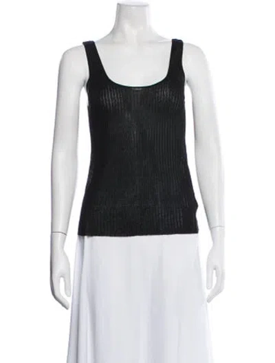 Pre-owned Veronica Beard Scoop Neck Sleeveless Top In Black
