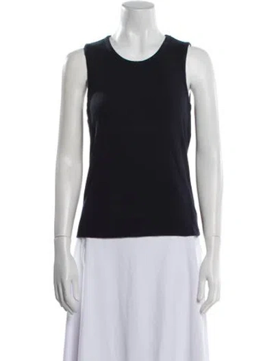 Pre-owned Veronica Beard Scoop Neck Sleeveless Top In Blue