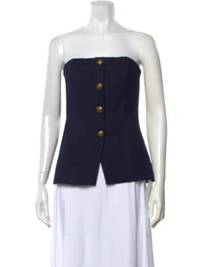 Pre-owned Veronica Beard Scoop Neck Sleeveless Top In Blue