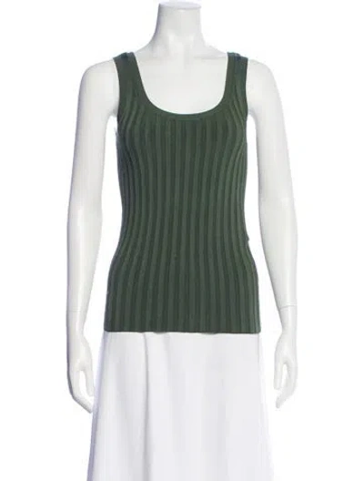 Pre-owned Veronica Beard Scoop Neck Sleeveless Top In Green