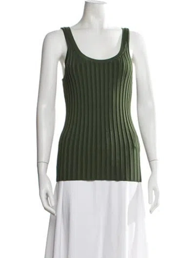 Pre-owned Veronica Beard Scoop Neck Sleeveless Top In Green