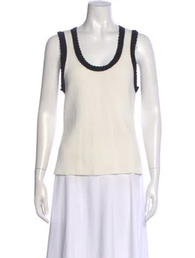 Pre-owned Veronica Beard Scoop Neck Sleeveless Top In Neutral