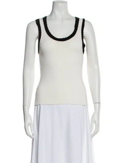Pre-owned Veronica Beard Scoop Neck Sleeveless Top In Neutral