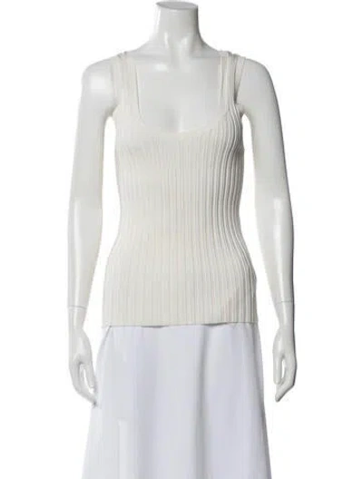 Pre-owned Veronica Beard Scoop Neck Sleeveless Top In Neutral