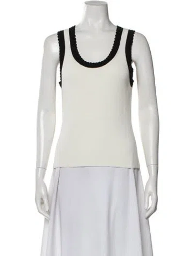 Pre-owned Veronica Beard Scoop Neck Sleeveless Top In Neutral