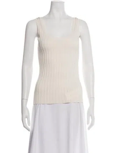 Pre-owned Veronica Beard Scoop Neck Sleeveless Top In Neutral