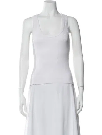Pre-owned Veronica Beard Scoop Neck Sleeveless Top In White