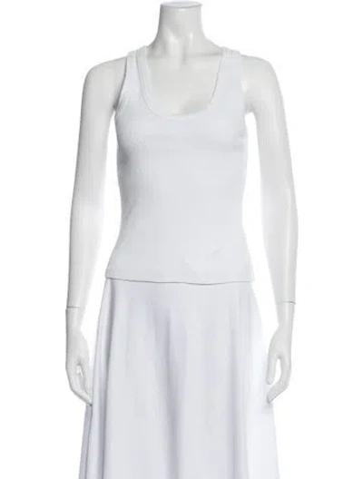 Pre-owned Veronica Beard Scoop Neck Sleeveless Top In White
