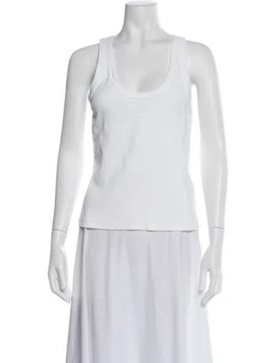 Pre-owned Veronica Beard Scoop Neck Sleeveless Top In White